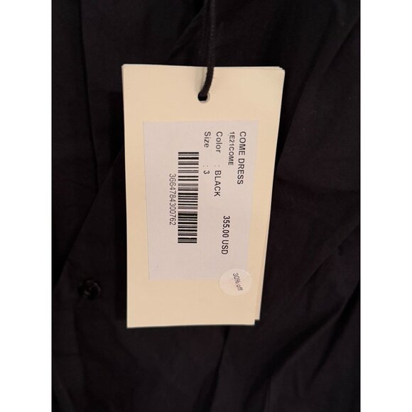 Ba&Sh Black Cotton Ruched Puff Sleeve Dress Size L - Picture 4 of 4